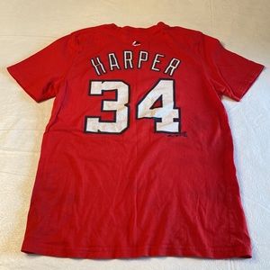 Washington Nationals Bryce Harper Red Youth T-Shirt- Size L (14/16)